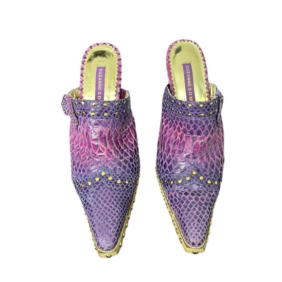 Suzanne Somers Western Style Leather Shoes Size 8.5 - Picture 4 of 9